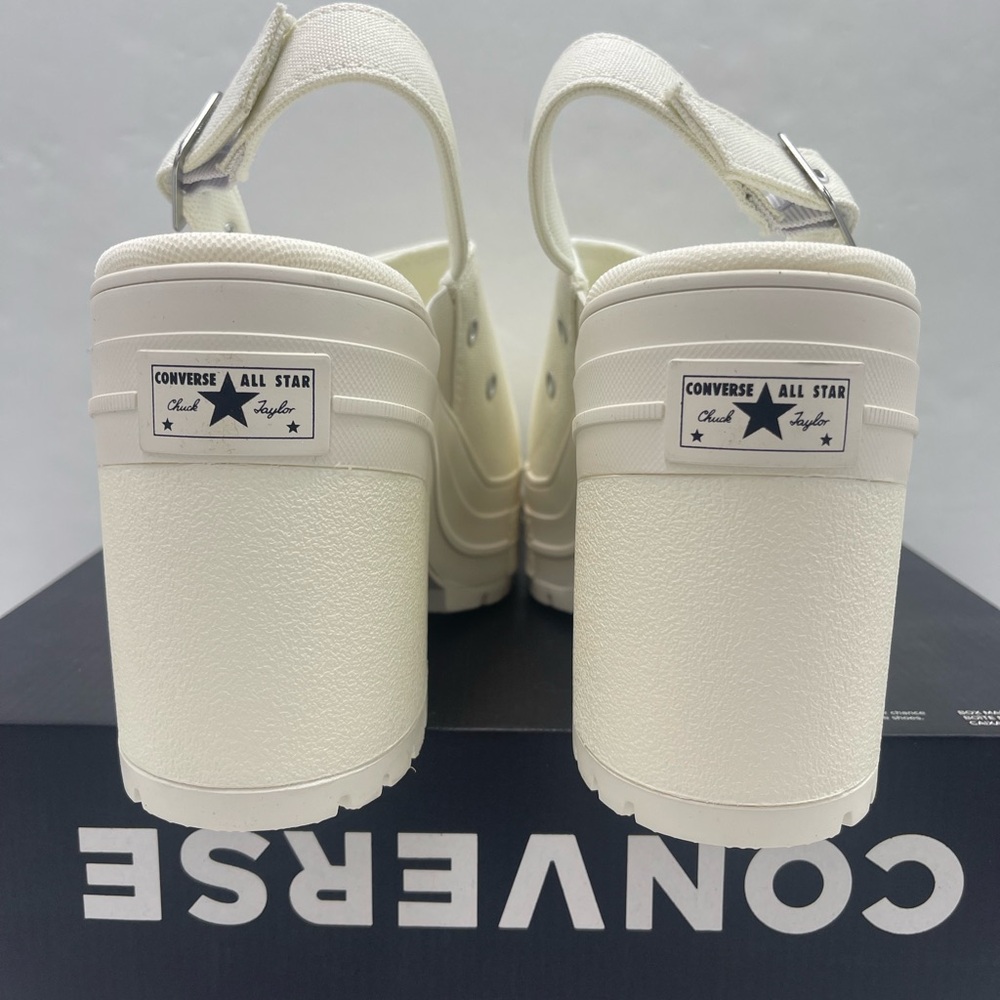 Converse CHUCK 70 DE LUXE HEEL MULE SLI EGRET/EGRET/EGRET Platform Heels A13796F - Picture 12 of 16